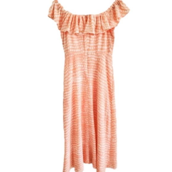 BCBG PARIS Off the Shoulder Sandy Dot Flowy Maxi dress Coral pink Size … - Picture 2 of 16